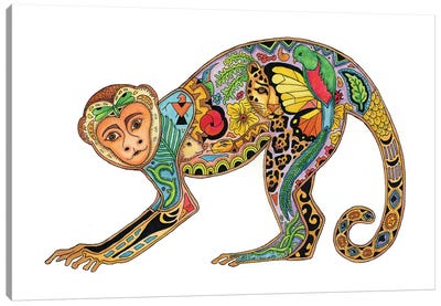 Monkey Canvas Art Print - Sue Coccia