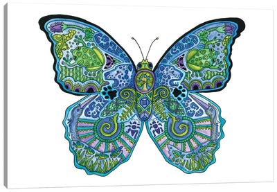 Blue Morpho Canvas Art Print - Ladybug Art