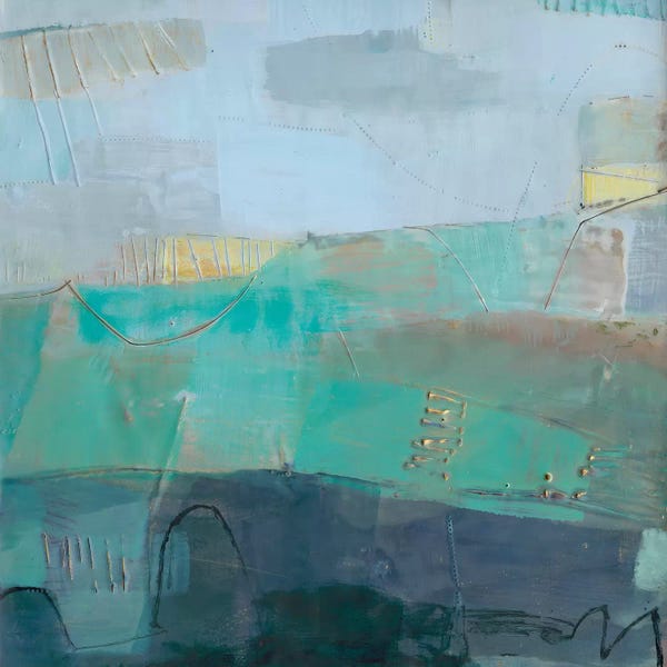 Teal Abstract Art: Rianti II by Sue Jachimiec