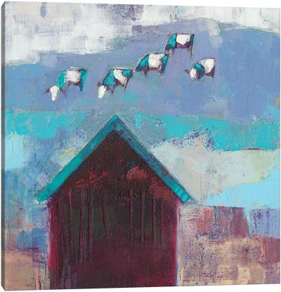 Cow Cloud Barn Canvas Art Print - Sue Jachimiec
