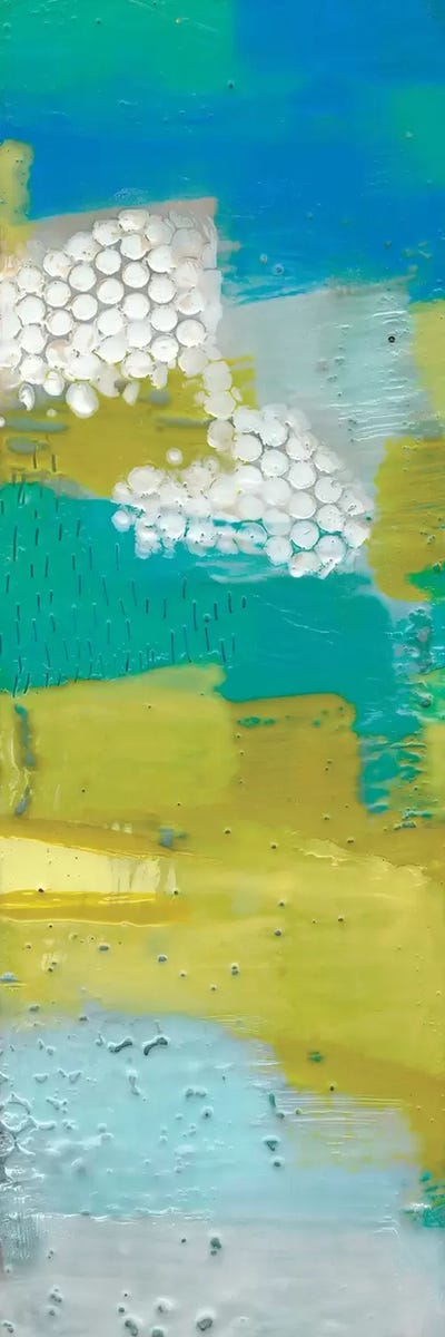 Teal Dot Panels II by Sue Jachimiec canvas print