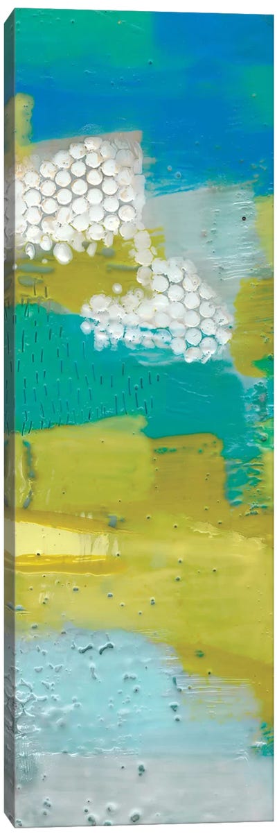 Teal Dot Panels II Canvas Art Print - Sue Jachimiec