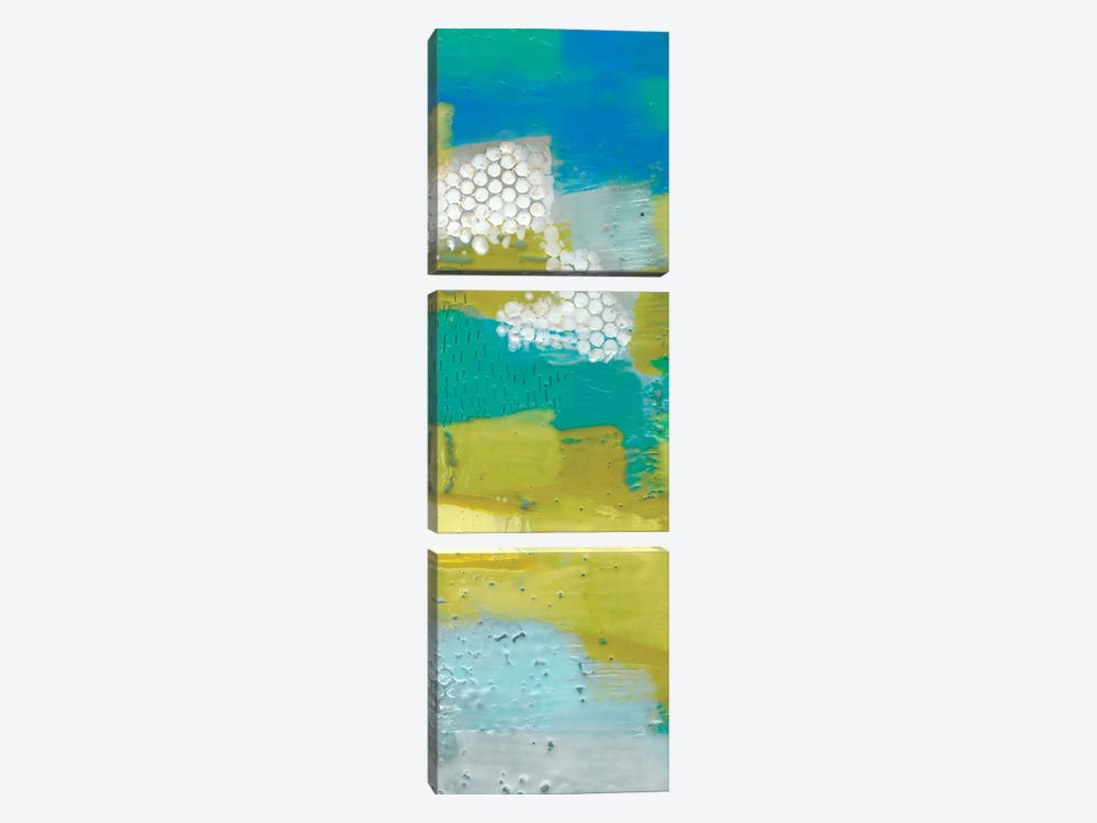 Teal Dot Panels II by Sue Jachimiec 3-piece Canvas Print
