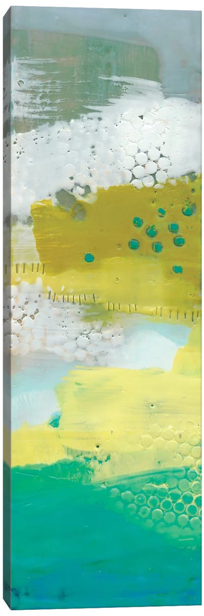 Teal Dot Panels III Canvas Art Print - Sue Jachimiec