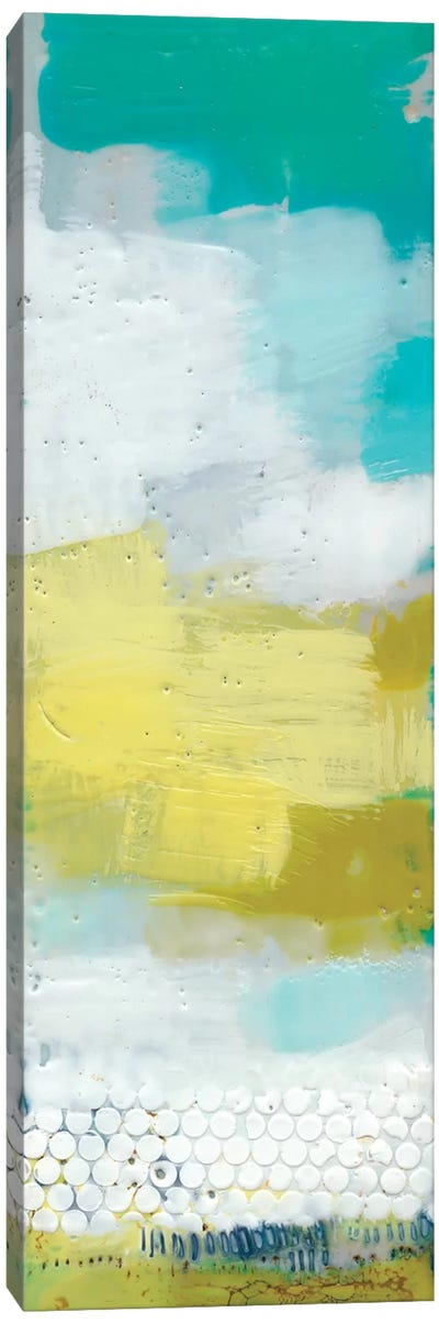 Teal Dot Panels IV Canvas Art Print - Sue Jachimiec