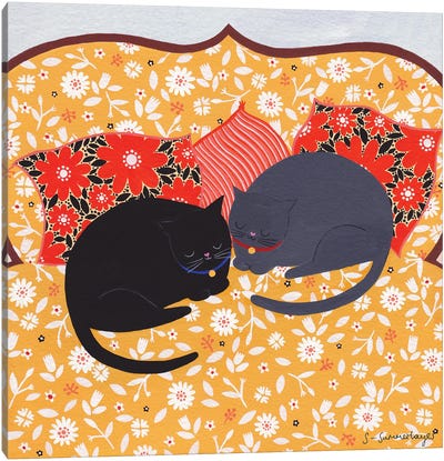 Cats Sleeping Canvas Art Print - Sian Summerhayes