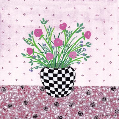 Checkered Vase by Sian Summerhayes canvas print