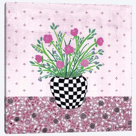 Checkered Vase Canvas Print #SUH12} by Sian Summerhayes Canvas Print