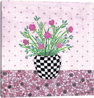 Checkered Vase Canvas Art Print - Sian Summerhayes