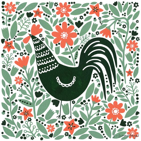 Chickens & Roosters: Cockerel Field by Sian Summerhayes