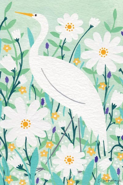Elegant Stork by Sian Summerhayes art print