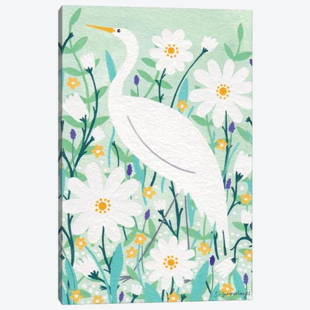 Elegant Stork Canvas Print #SUH19} by Sian Summerhayes Art Print