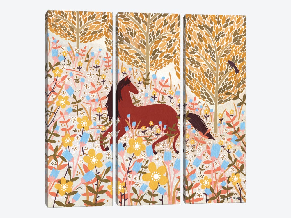 Horse Meadow by Sian Summerhayes 3-piece Canvas Artwork