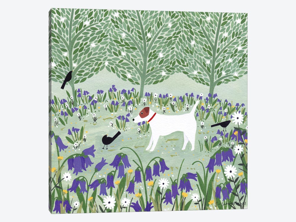 Jack Russell Among Bluebells by Sian Summerhayes 1-piece Canvas Print