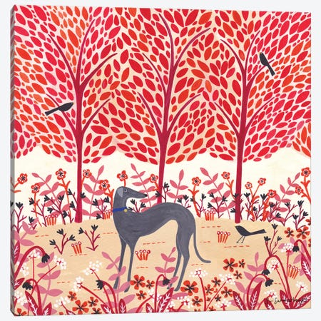 Autumn Greyhound Canvas Print #SUH2} by Sian Summerhayes Canvas Art Print
