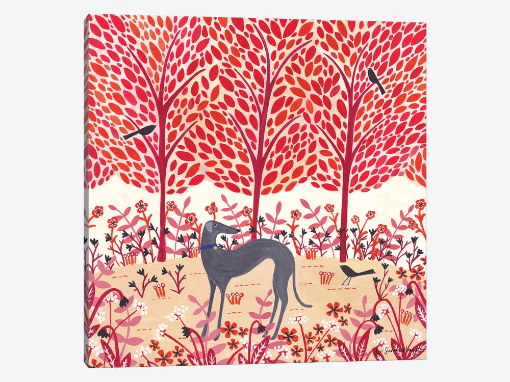 Autumn Greyhound by Sian Summerhayes 1-piece Canvas Artwork