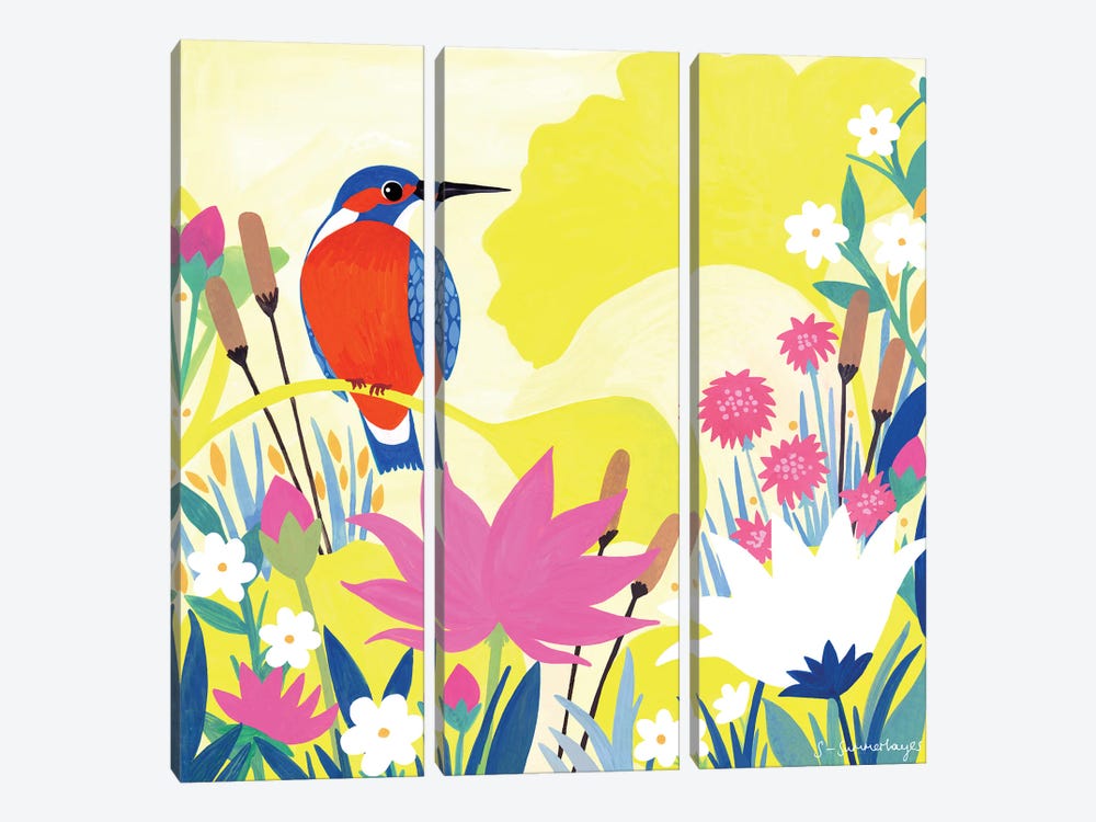 Kingfisher by Sian Summerhayes 3-piece Canvas Wall Art