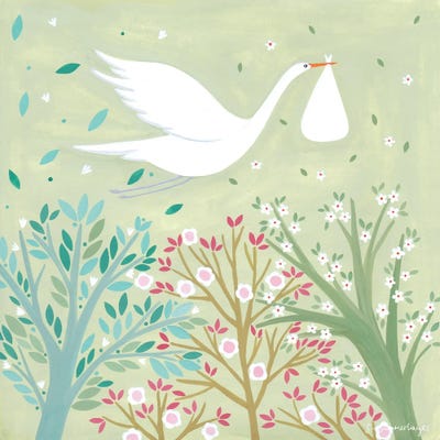 New Baby Stork by Sian Summerhayes art print