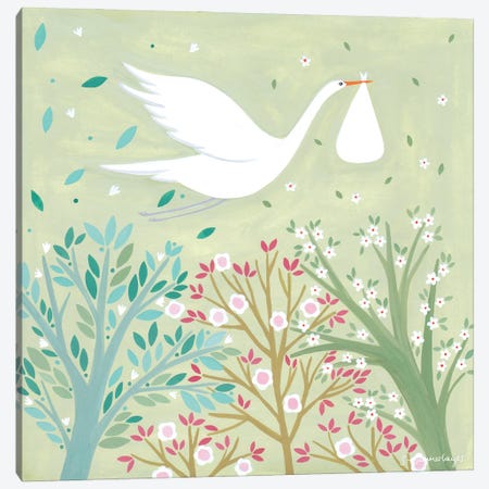 New Baby Stork Canvas Print #SUH33} by Sian Summerhayes Canvas Print