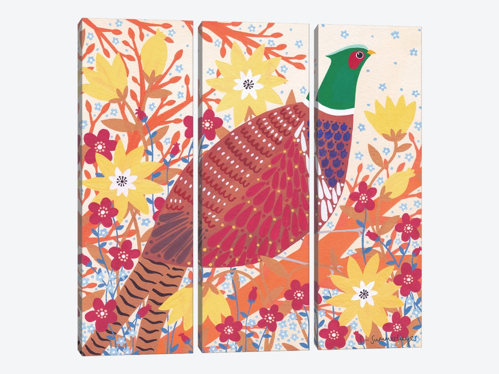 Pheasant by Sian Summerhayes 3-piece Canvas Wall Art