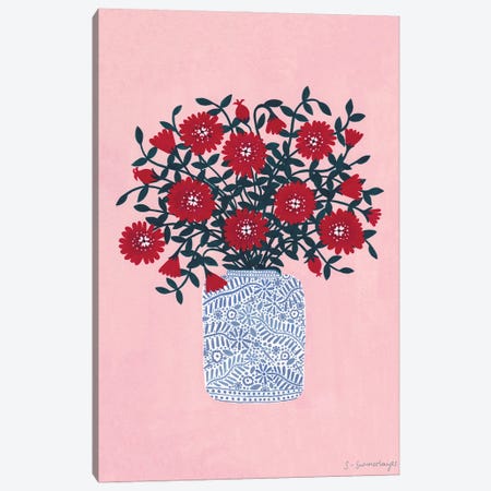 Red Flowers Canvas Print #SUH38} by Sian Summerhayes Canvas Print