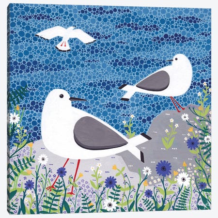 Seagulls Canvas Print #SUH39} by Sian Summerhayes Canvas Print