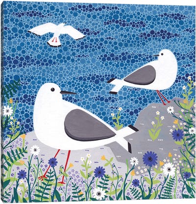 Seagulls Canvas Art Print - Sian Summerhayes
