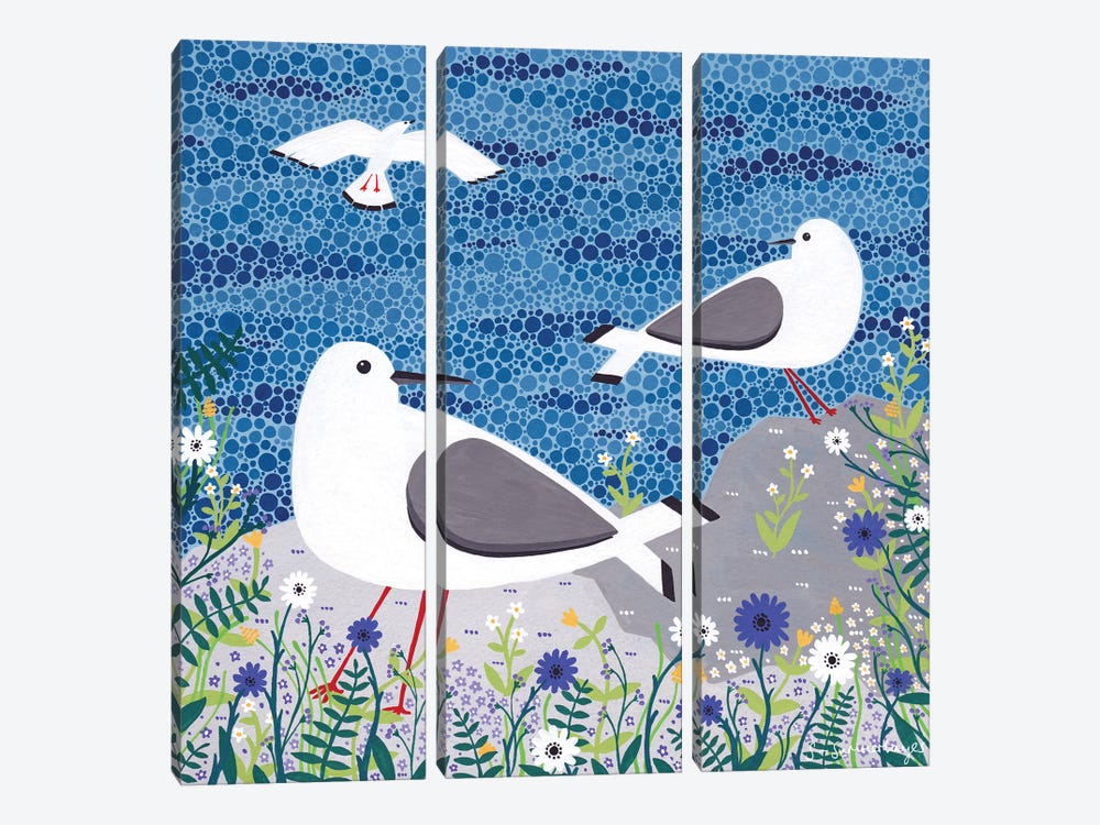 Seagulls by Sian Summerhayes 3-piece Canvas Print