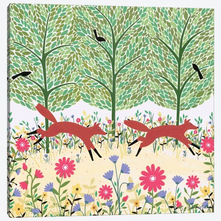 Summer Foxes Canvas Print #SUH40} by Sian Summerhayes Canvas Artwork