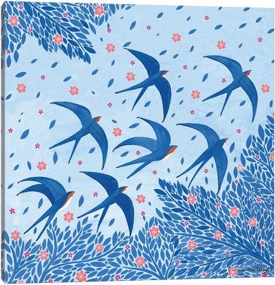 Swallows Canvas Art Print - Sian Summerhayes