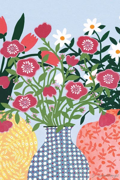 Three Vases by Sian Summerhayes canvas print