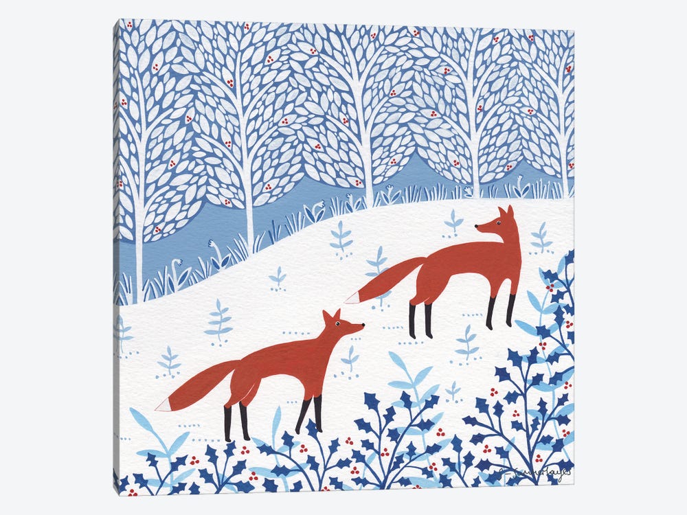 Winter Foxes by Sian Summerhayes 1-piece Canvas Wall Art