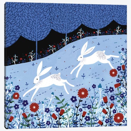 Winter Hares Canvas Print #SUH46} by Sian Summerhayes Canvas Art Print