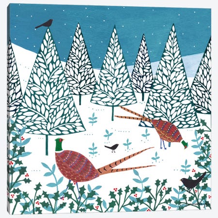 Winter Pheasants Canvas Print #SUH47} by Sian Summerhayes Canvas Print