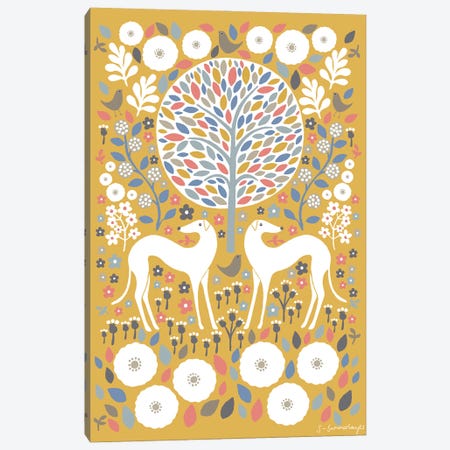 Scandi Greyhounds Canvas Print #SUH52} by Sian Summerhayes Canvas Art Print