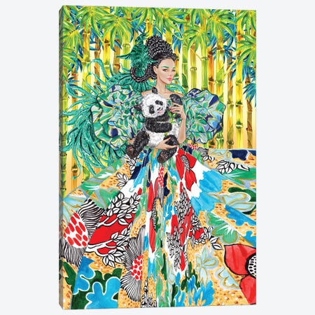 Green Big Sleeve Canvas Print #SUN102} by Sunny Gu Canvas Art