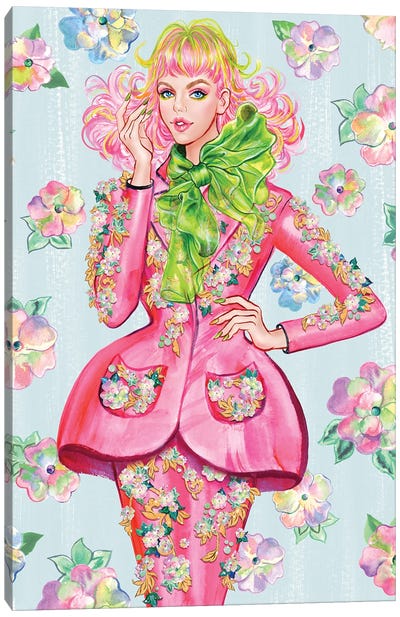 Green Bow - Schiaparelli Canvas Art Print - Sunny Gu
