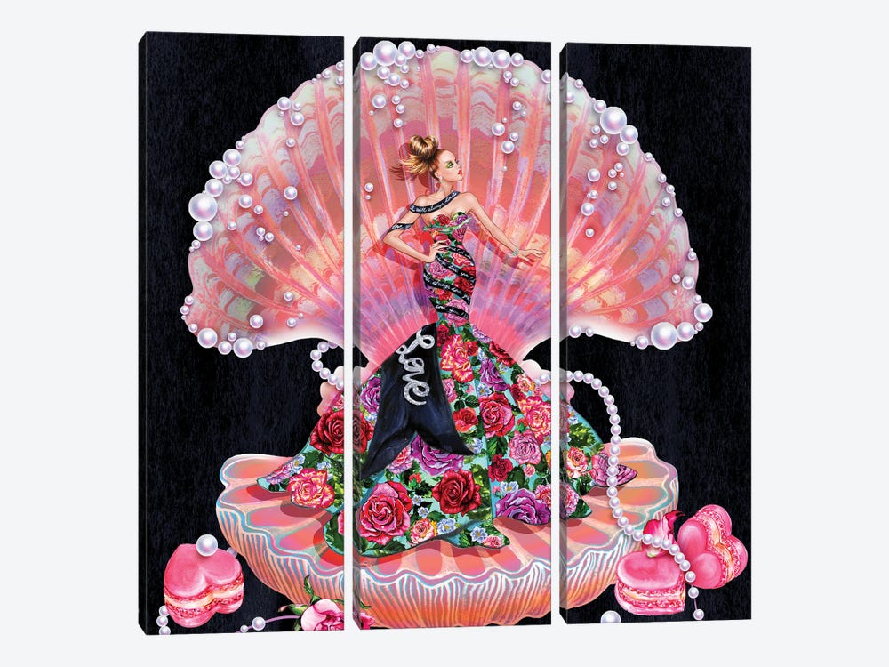Pearl by Sunny Gu 3-piece Canvas Art Print