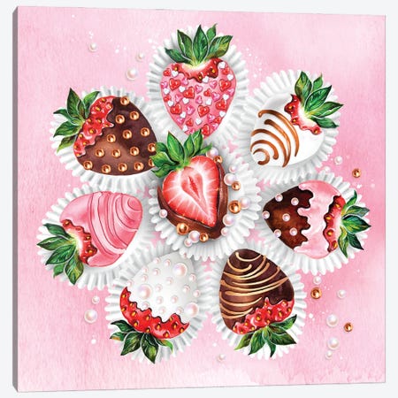Strawberry Liner Canvas Print #SUN112} by Sunny Gu Canvas Art Print