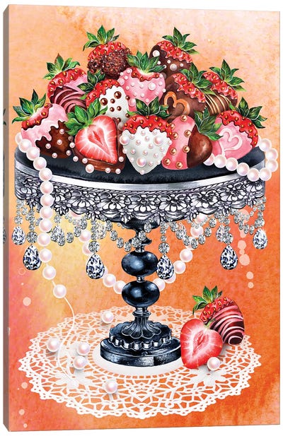 Strawberry Tower Canvas Art Print - Berry Art