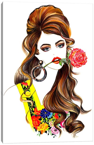 1 Rose Canvas Art Print - Sunny Gu