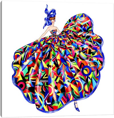 Color Block Dress Canvas Art Print - Sunny Gu