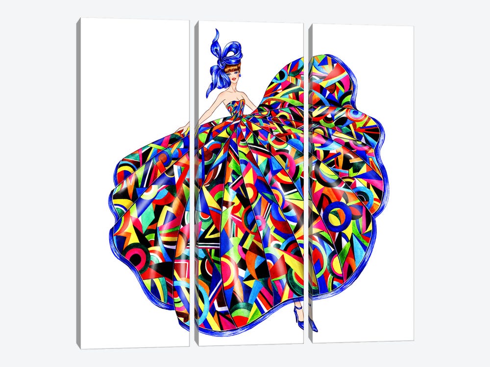 Color Block Dress by Sunny Gu 3-piece Canvas Print