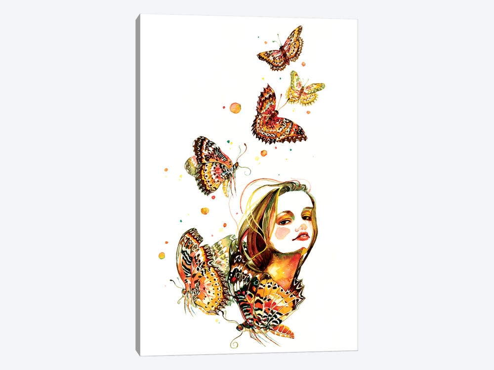 Floral Portrait Butterfly by Sunny Gu 1-piece Art Print