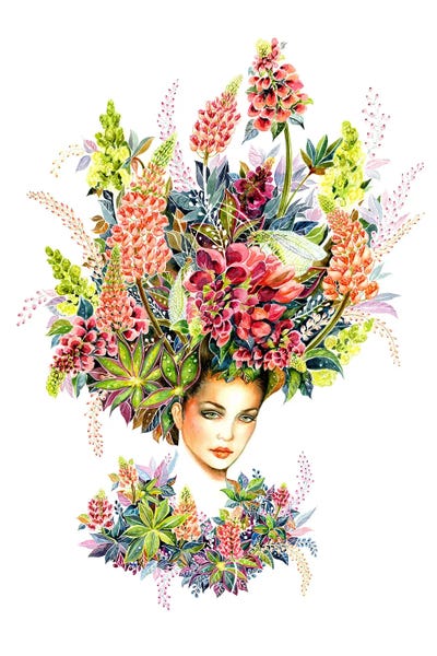 Floral Portrait Lupin by Sunny Gu canvas print