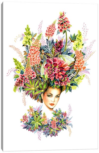 Floral Portrait Lupin Canvas Art Print - Sunny Gu