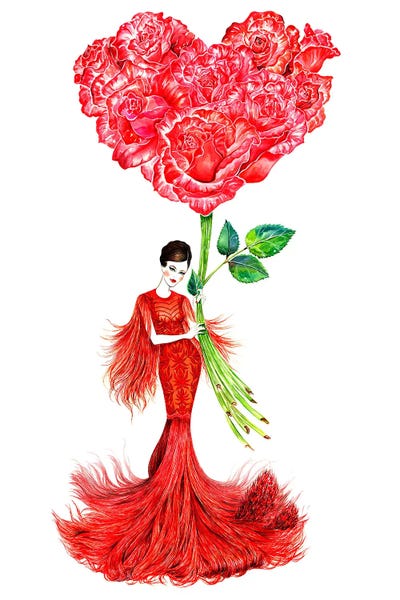 Flower Girl III by Sunny Gu multi panel art