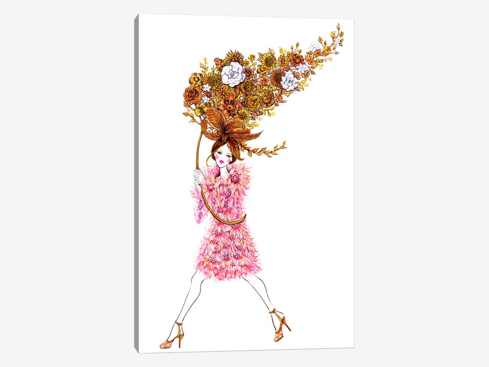 Flower Girl Pink Dress by Sunny Gu 1-piece Canvas Print