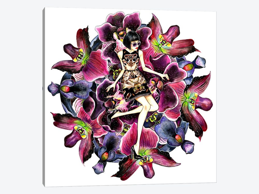 Flower Kaleidoscope by Sunny Gu 1-piece Canvas Wall Art