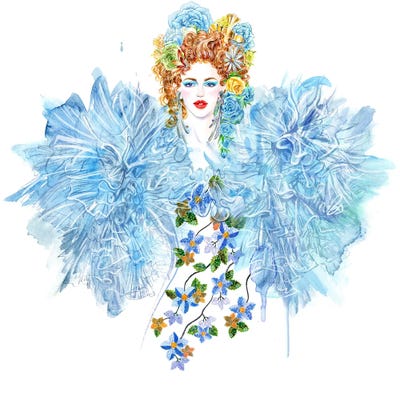 Muse Blue by Sunny Gu framed wall art